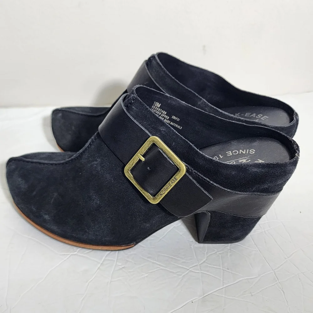 Kork-Ease Womens Shanaya Black Mules Size 10M Suede  Shoes Closed Toe - Picture 2 of 9